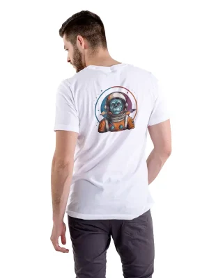 Astronot Maymun Baskılı T-Shirt